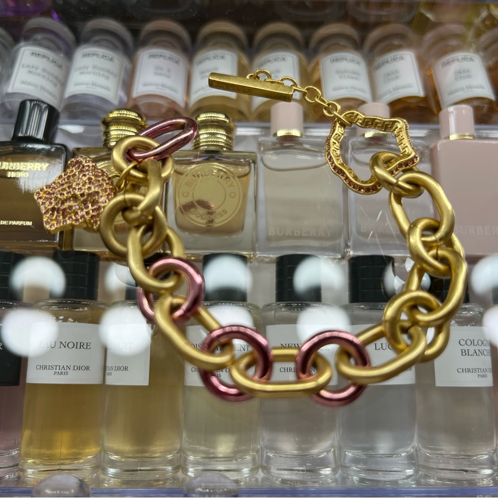 Yellow and Pink Chain Bracelet